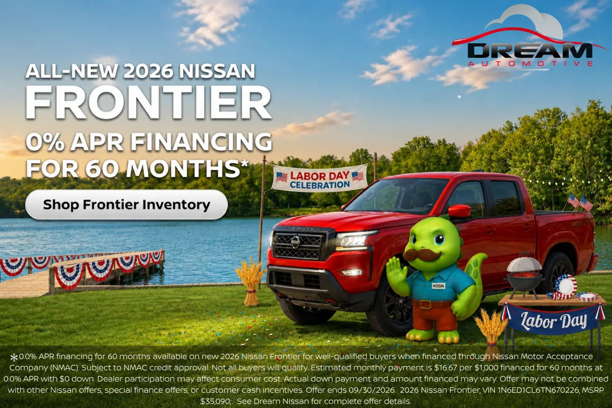 All-new 2026 Nissan Frontier 0% APR financing for 60 months