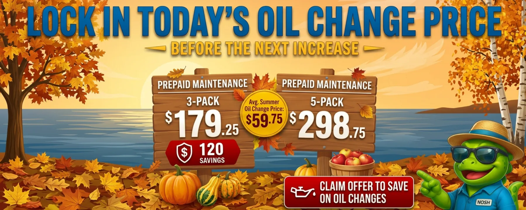 Lock in today's oil change price with prepaid maintenance