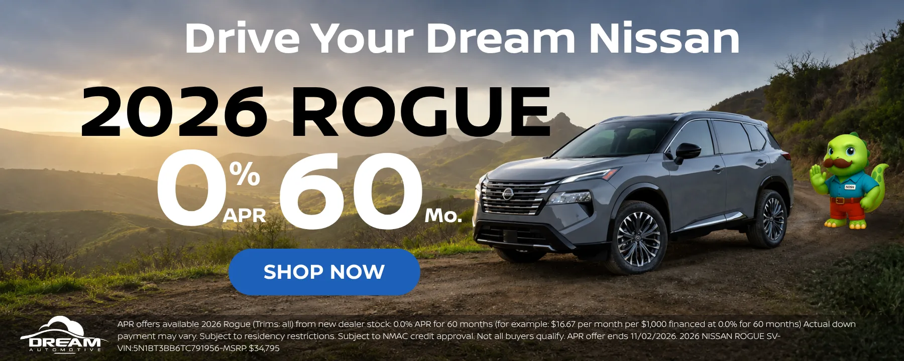 2026 Nissan Rogue 0% APR for 60 months